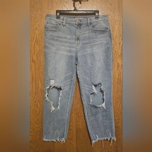 SO Distressed Blue Women's High Rise Straigh Jeans
